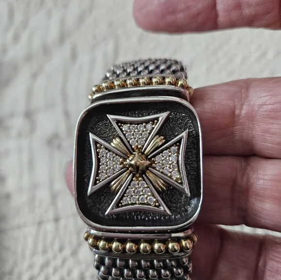 Lagos RARE Diamond, Silver And 18k Bracelet M - Picture 2 of 6